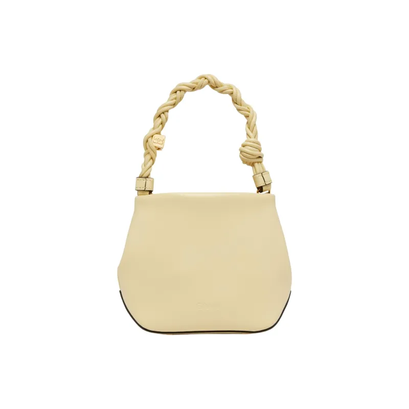 GANNI Recycled Leather Bucket Bags One Shoulder Handbags Small Size Women's Yellow-2