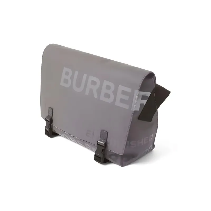 Burberry Horseferry Coated Canvas Messenger Bag Shoulder Bag Crossbody Bag Men's Pastel Pink Gray-1