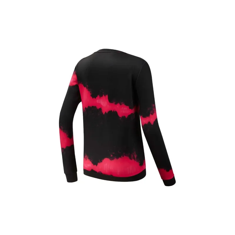FILA Sweatshirt Women's Pitch Black With Rose Red Print-1