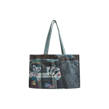 Charlie Luciano Cotton Handbag Medium Size Unisex Dark Blue