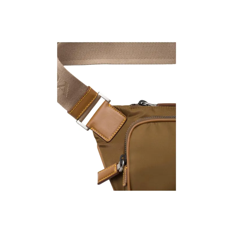 PRADA Recycled Nylon Crossbody One Shoulder Fanny Pack Men's Brown-4