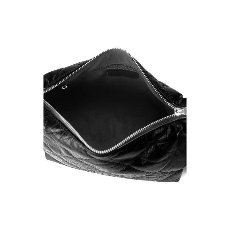 AQUASCUTUM Top Grain Cow Leather Shoulder Bag Women's Black-6