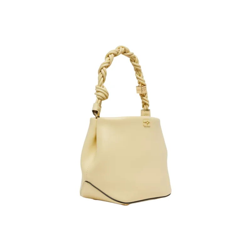GANNI Recycled Leather Bucket Bags One Shoulder Handbags Small Size Women's Yellow-1