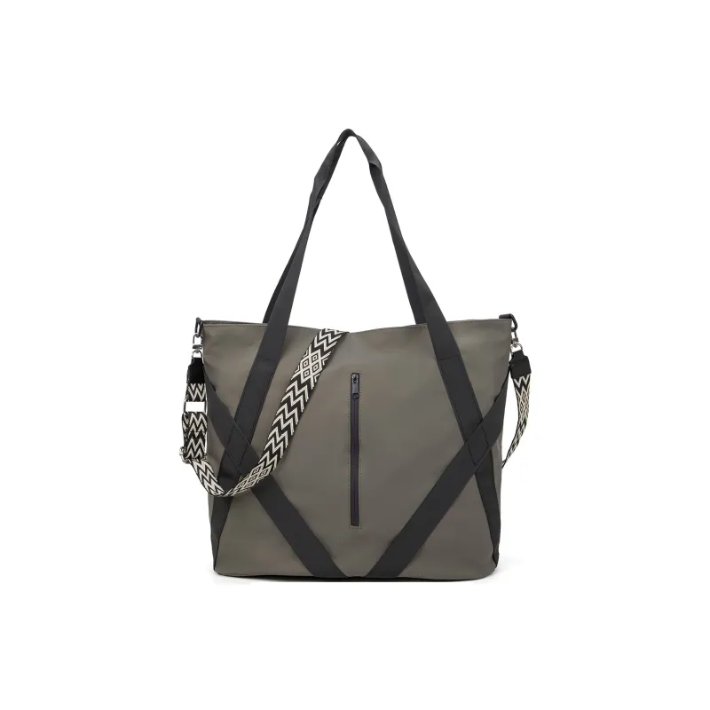 TAKI PU Crossbody Bag Shoulder Bag Regular Unisex Black/Gray Brown-9