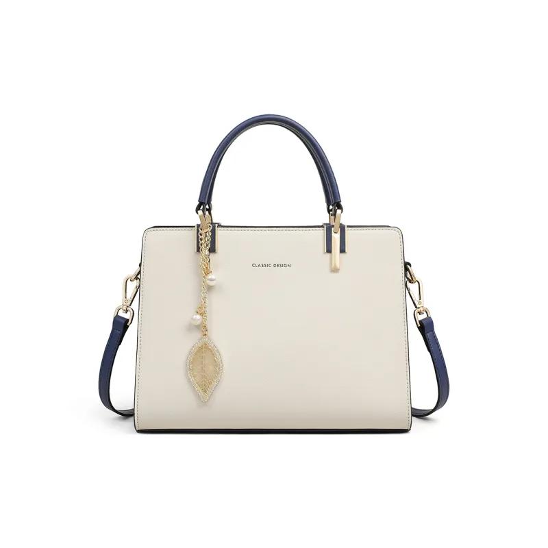 COMELY Cow Leather Mommy Bag Handbag Shoulder Bag Crossbody Bag Regular Women's Blue White-2