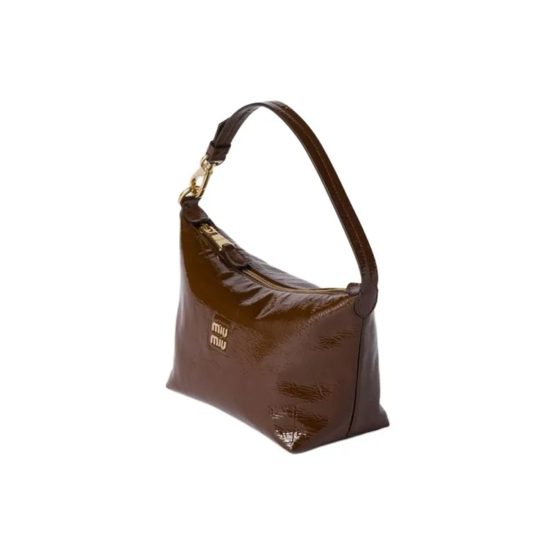 MIU MIU Naplak Lambskin Handbag Women's Yellow Sandalwood-1