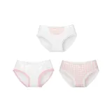 A Set-White Base Bib+White Bowknot+Pink Plaid[Breathable Cotton 3 Pack]