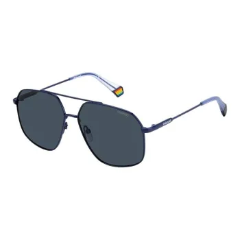 Polaroid Stainless Steel Aviator Sunglasses Women's Blue
