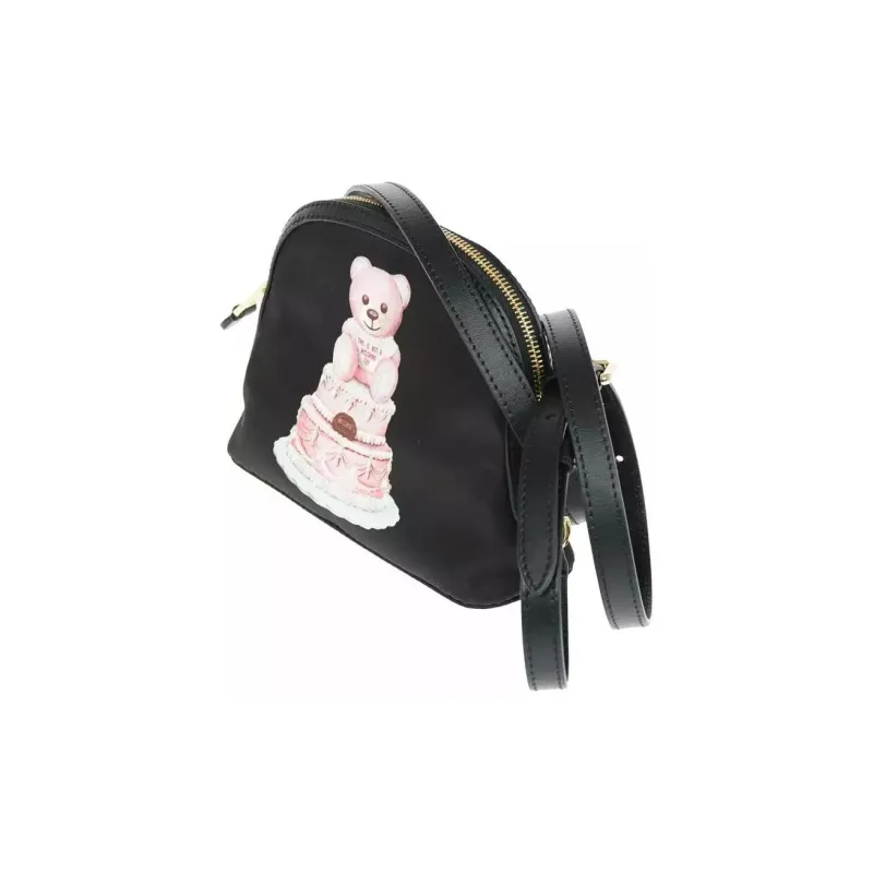 MOSCHINO Polyester Shoulder Bag, Crossbody Bag Women's Black-4