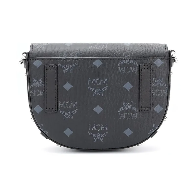 MCM Patricia Visetos Artificial Leather Crossbody Bag, Shoulder Bag Small Size Women's Black-1