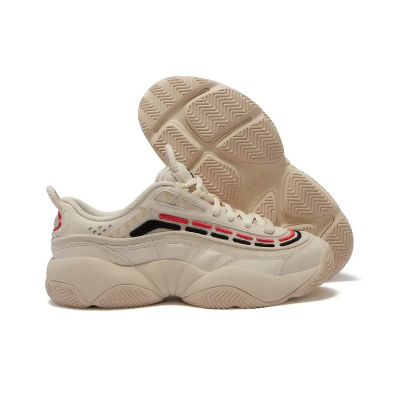 FILA FUSION FIRE Flame Shoes Anti-Slip Wear-Resistant Low-Top Vintage Basketball Shoes Men's Brown-4