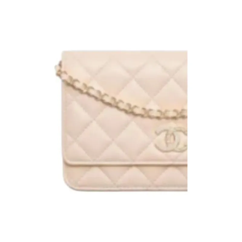CHANEL Lambskin Wallet Women's Light Beige-2