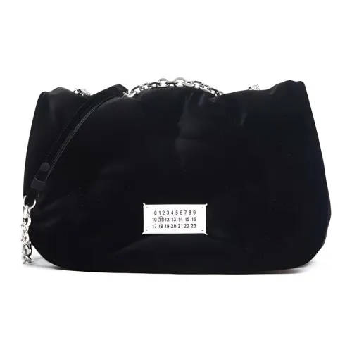 Maison Margiela Glam Slam Velvet With Viscose Leather With Cupro Handbag, Shoulder Bag Medium Size Women's Black