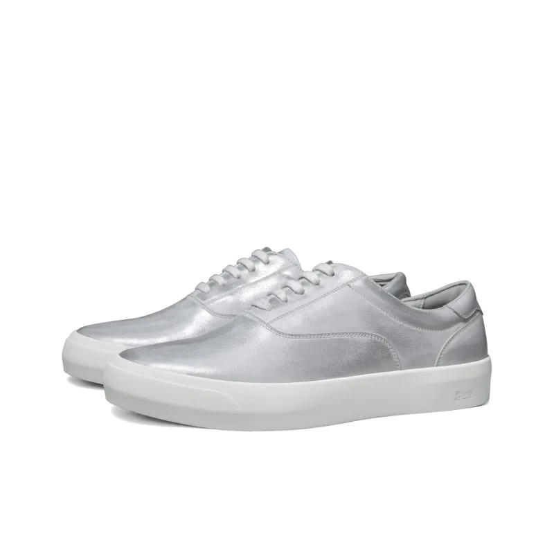 Zuti Wear Resistant Height Increasing Low Top Skateboard Shoes Men's Silver-1