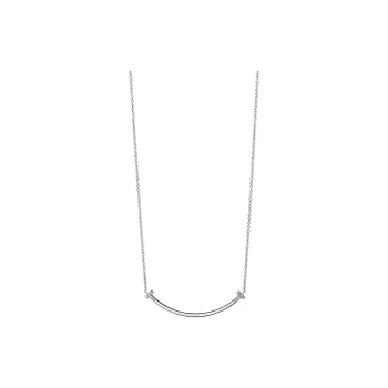 TIFFANY & CO. T 18K White Gold Necklaces Women's Silver