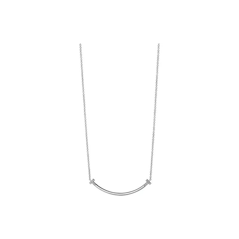 TIFFANY & CO. T 18K White Gold Necklaces Women's Silver-0