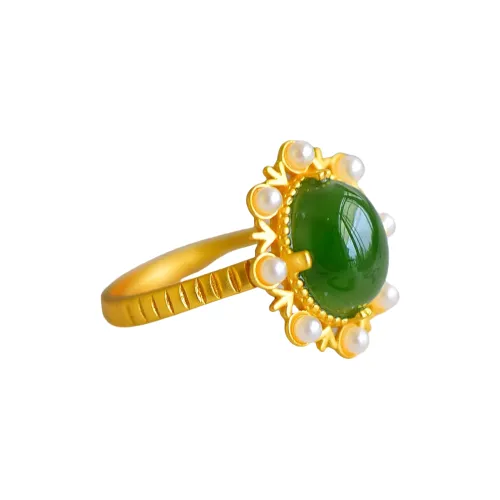 Jade Charm Yao Hetian Jade Rings Jasper Women's