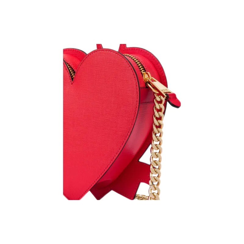MOSCHINO PU Polyurethane Heart Shaped Bag, Crossbody Bag, Shoulder Bag Women's Red-4