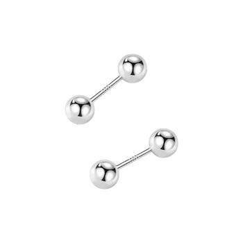 PAYMERY S999 Fine Silver Stud Earrings Women's White
