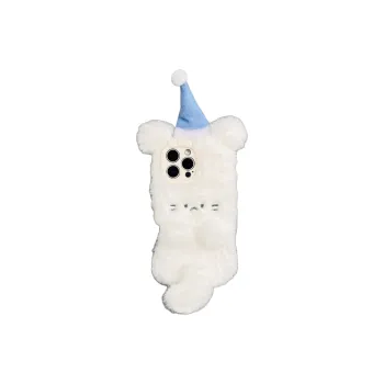 Wei Xin Plush Material Plush White Cat Phone Cases Compatible With IPhone 16/15 Pro Max/Apple 13/14 Pro Max Collection