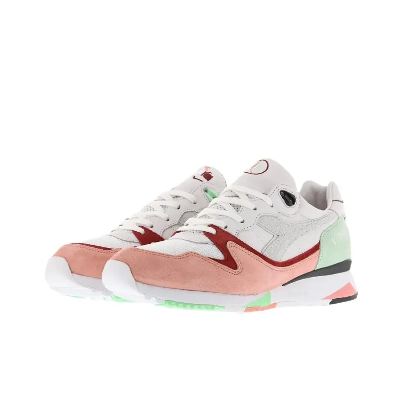 Diadora V7000 Anti Slip Wear Resistant Low Top Casual Shoes Men's White Green-1