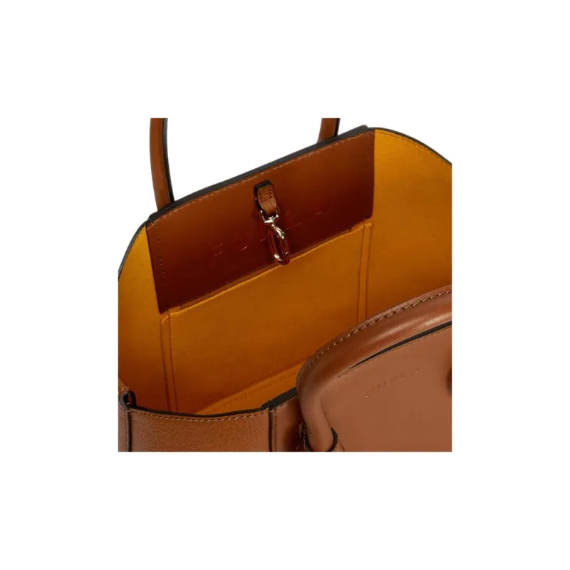 Furla Miastella Calfskin Tote Bag, Shopping Bag, Handbag Large Size Women's Cognac-4