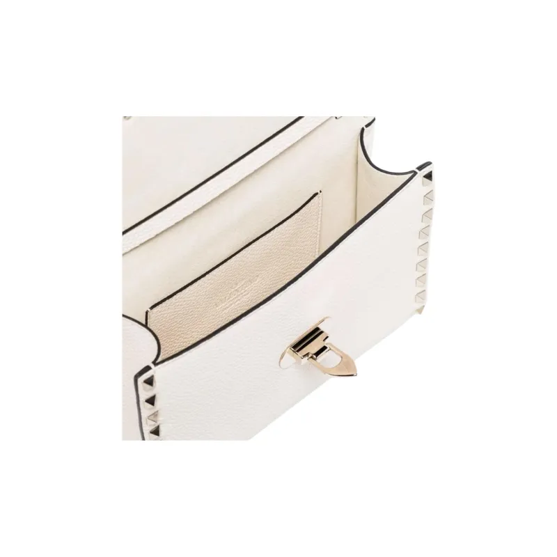 Valentino Leather Crossbody Bag, Shoulder Bag Women's White-2