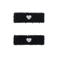 1 Pair Black (Square Heart Shell) 000309