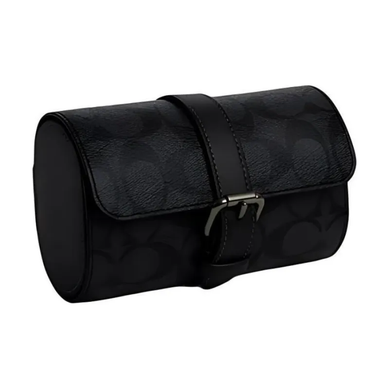 COACH Artificial Leather With Cow Leather Wrist Watches Storage Bags Unisex Charcoal Black-0
