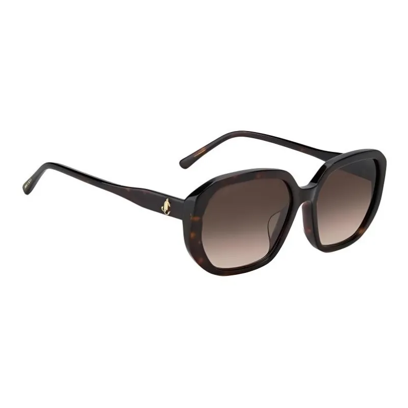 Jimmy Choo Plastic Irregular Shape Sunglasses Women's Tortoiseshell-2
