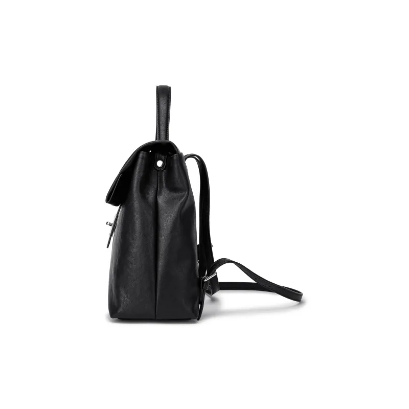 FAIRWHALE PU Double Shoulder One Shoulder Handbag Regular Women's Black/Apricot-2