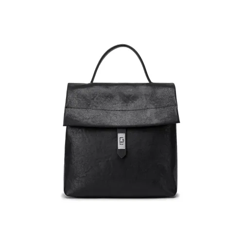 FAIRWHALE PU Double Shoulder One Shoulder Handbag Regular Women's Black/Apricot