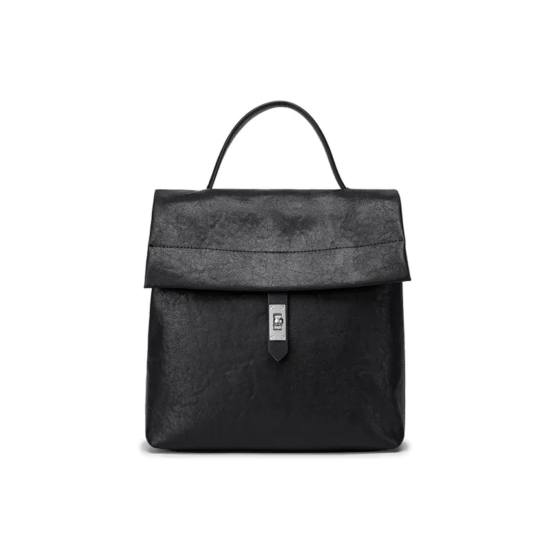 FAIRWHALE PU Double Shoulder One Shoulder Handbag Regular Women's Black/Apricot-0