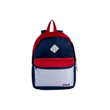 FILA Polyester Backpack Unisex Marine Blue Red & White