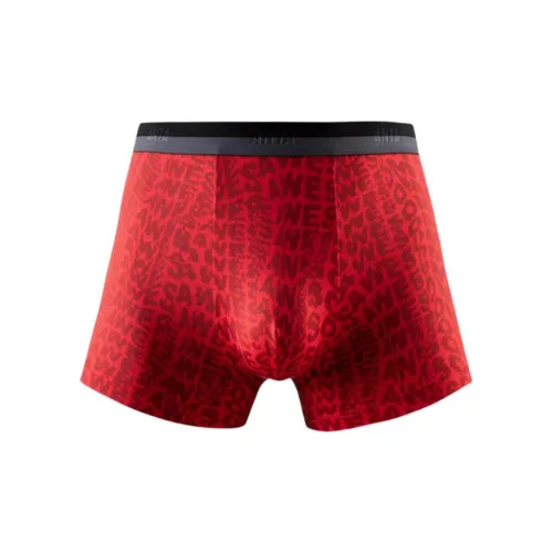 Anta Good Things Happen Underpants Men's 1 Pack Red Subtle Texture Print