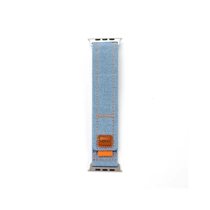 PULAISI Watch Band Apple Compatibility Denim Woven Material-0