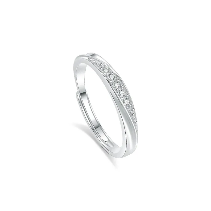 LUCA S999 Pure Rings Unisex Silver white Gift Box-7
