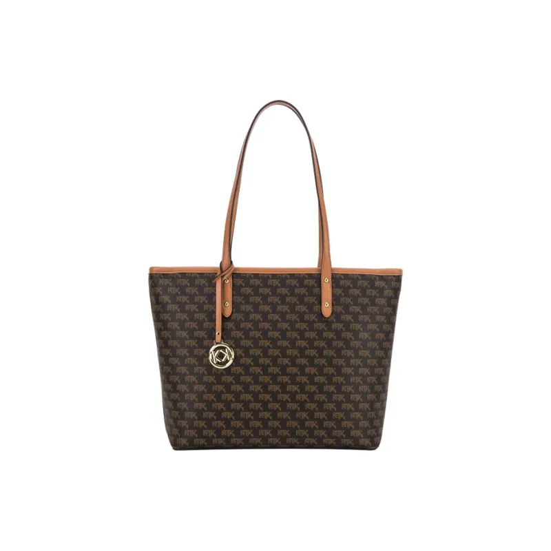 Vigno Synthetic Leather Tote Bag Shopping Bag Shoulder Bag Regular Women's Ecru/Brown-4