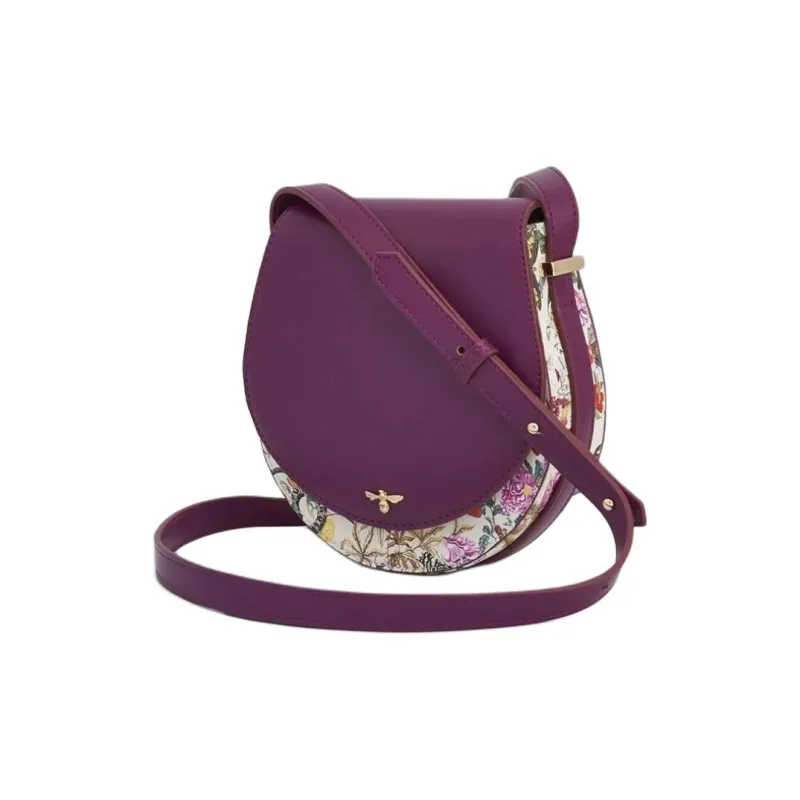Fable London Natural History Museum Collaboration PU Shoulder Bag Medium Size Women's Burgundy-1