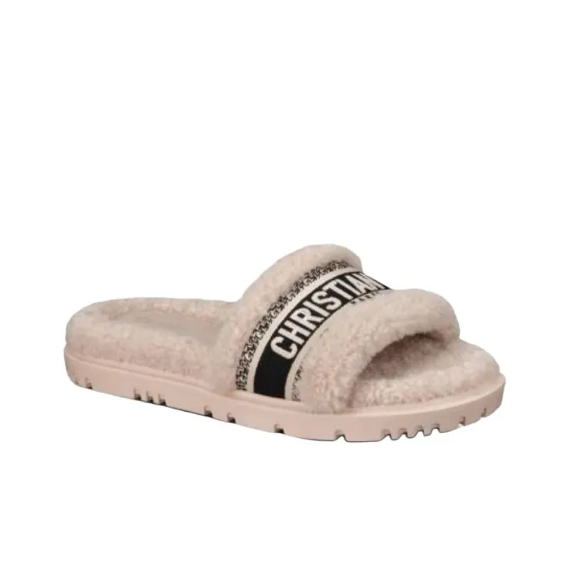 DIOR Dway Quick Dry Slide Slippers Women's Beige Black-2