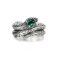 S925 Silver Serpent Ring[Green]