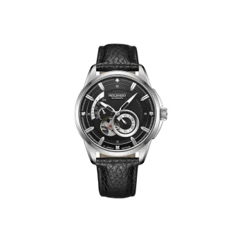 ROLENDO R Wisdom Series Automatic Mechanical Movement Cowhide Strap Watch Men's Watches Black Dial