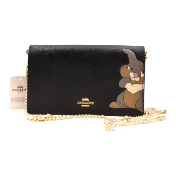 COACH Disney/Disney Callie Leather Shoulder Bag Small Size Women's Black