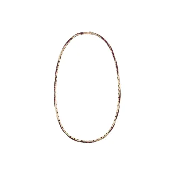 GIORGIO ARMANI 18K White gold Diamond and ruby Circle Necklace