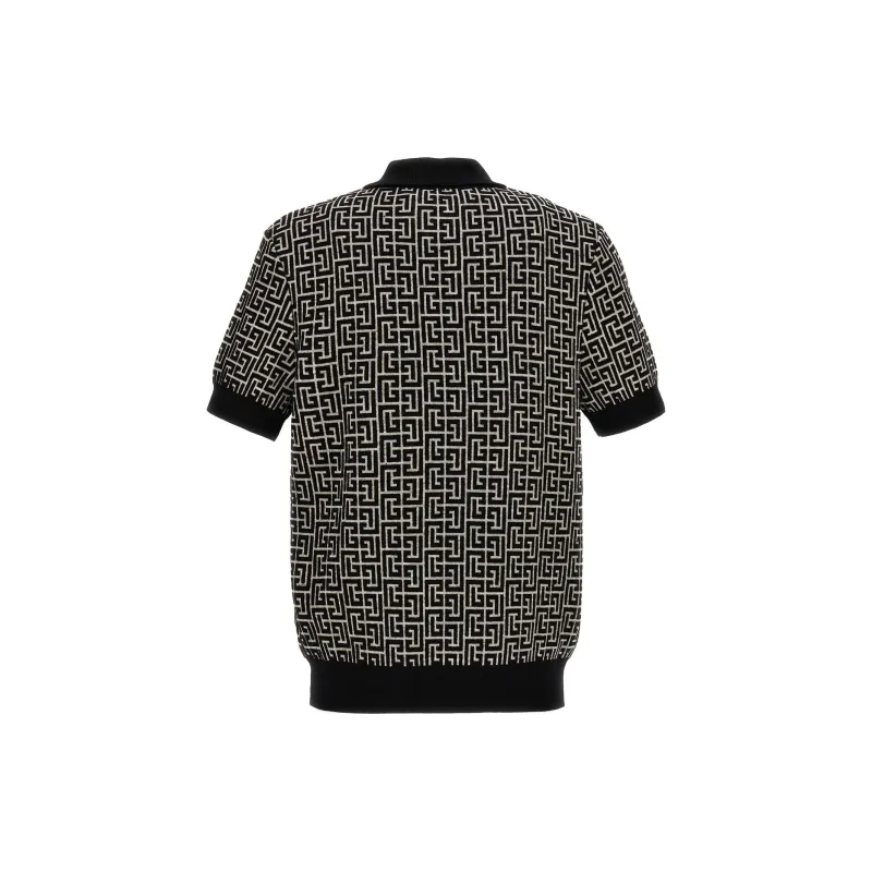 BALMAIN Pb Monogram Jacquard Polo Shirt-1