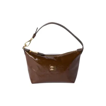 MIU MIU Naplak Lambskin Handbag Women's Yellow Sandalwood