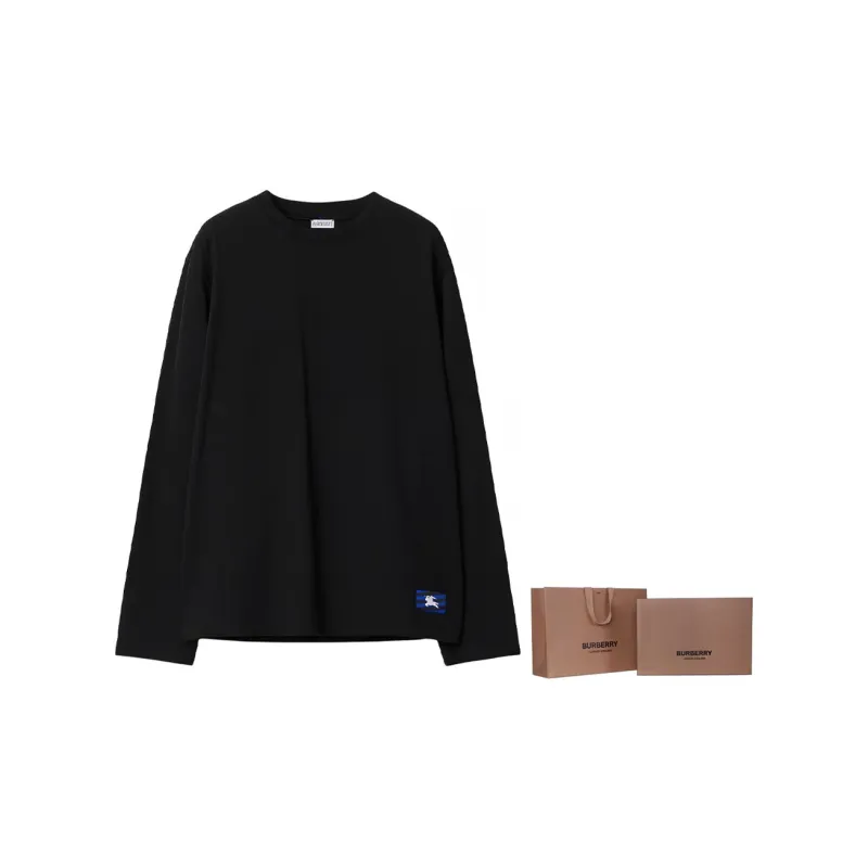Burberry Logo appliqué Long sleeve T shirt-11
