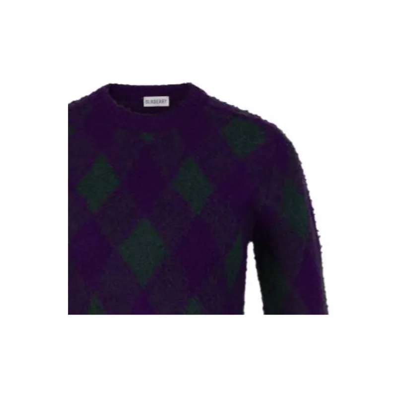 Burberry Argyle Intarsia Knit Cropped Jumper-2