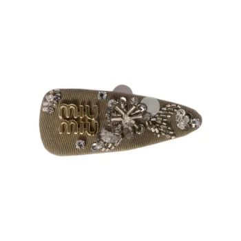 MIU MIU Lambskin Hair Clips Unisex Tundra