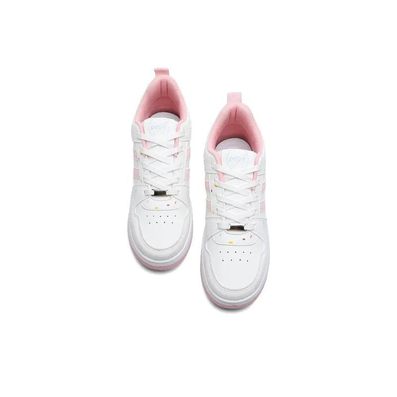 Pepe The Frog Skateboard Shoes Unisex Low Top Classic Black White/Pink/Raw White-19